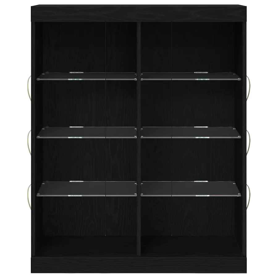 Buffet LED Chêne noir 81 x 37 x 100 cm Bois d'ingénierie - 6