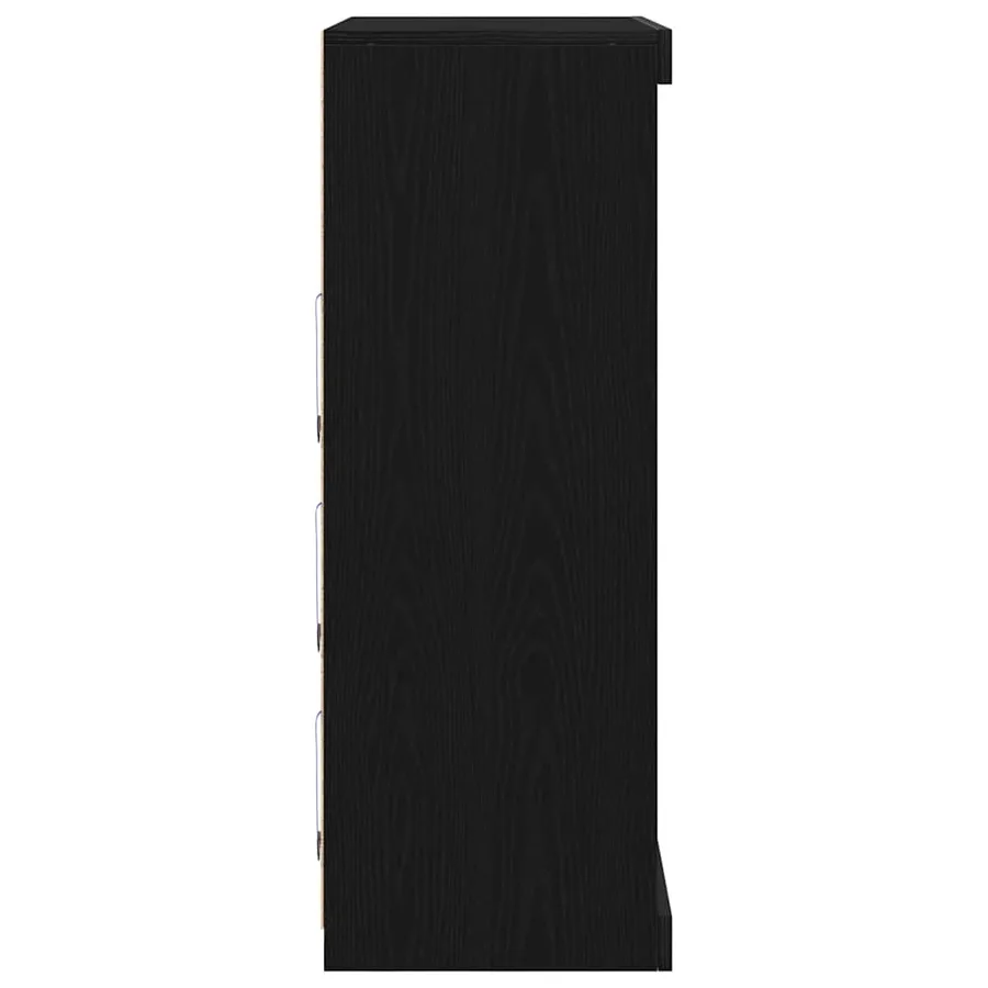 Buffet LED Chêne noir 81 x 37 x 100 cm Bois d'ingénierie - 7
