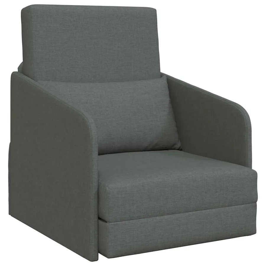 Canapé-Lit Gris foncé 65 x 80 x 83 cm tissu - 2