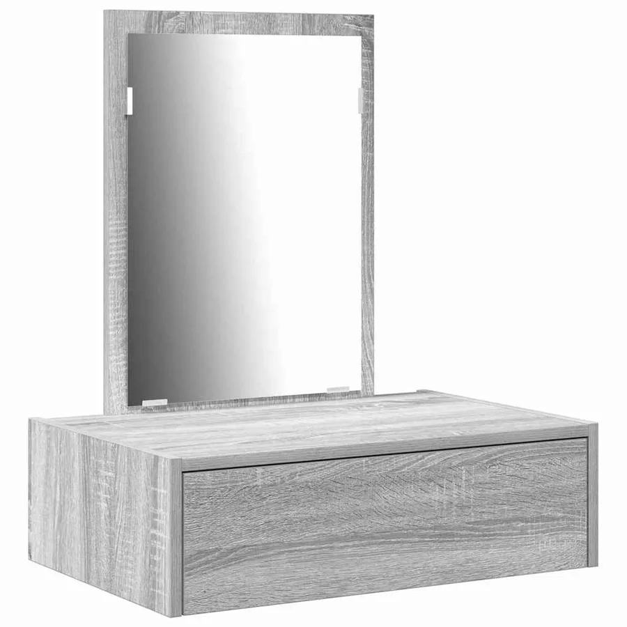 Table de Toilette Gris 60 x 40 x 70 cm Bois d'ingénierie - 2