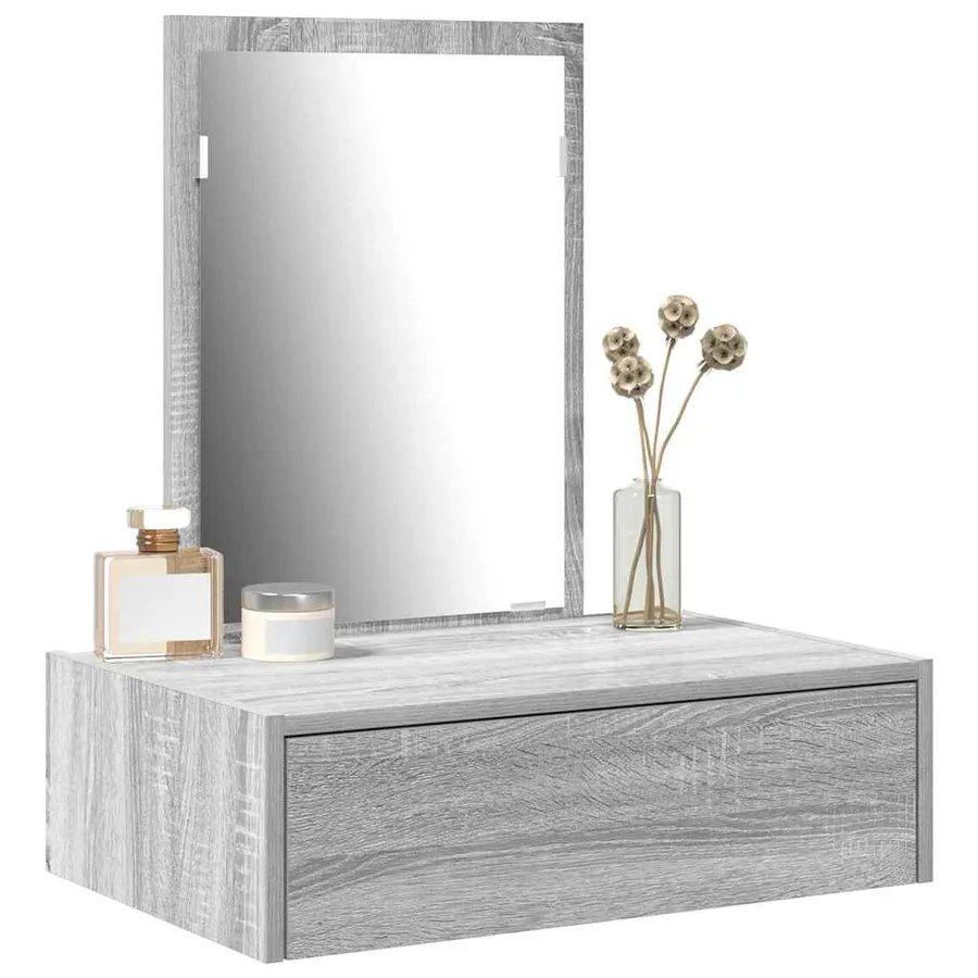 Table de Toilette Gris 60 x 40 x 70 cm Bois d'ingénierie - 3
