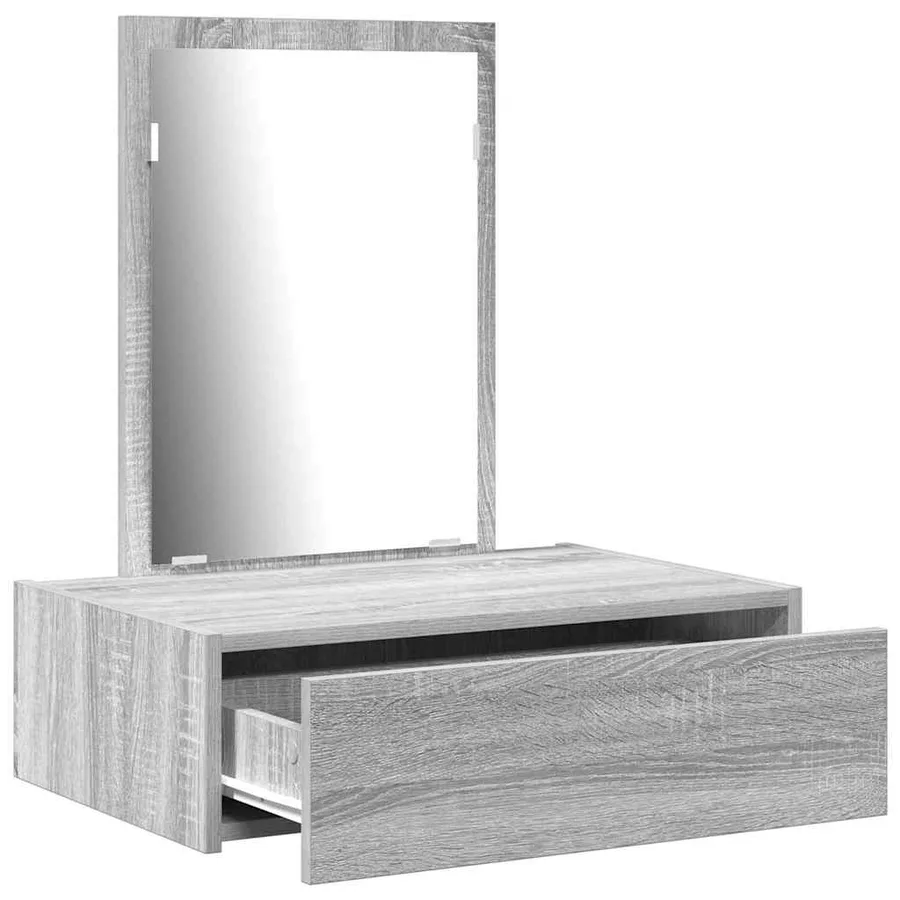 Table de Toilette Gris 60 x 40 x 70 cm Bois d'ingénierie - 5