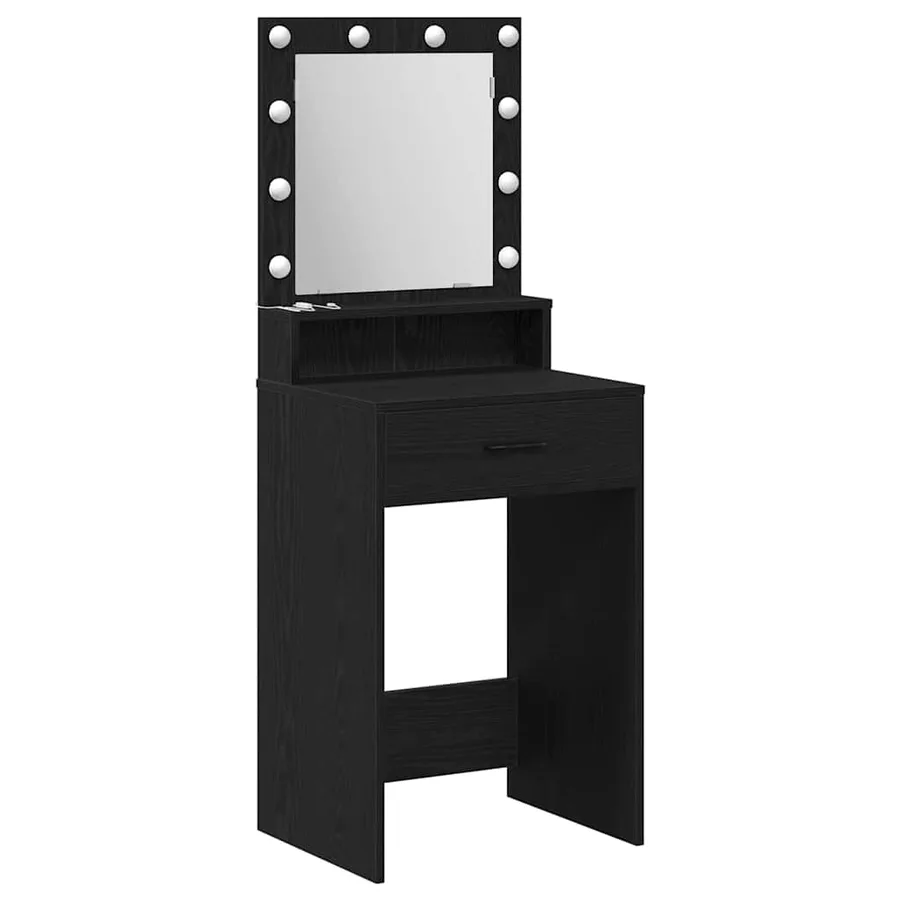 Table de Toilette Chêne noir 50 x 41 x 135 cm Bois d'ingénierie - 2