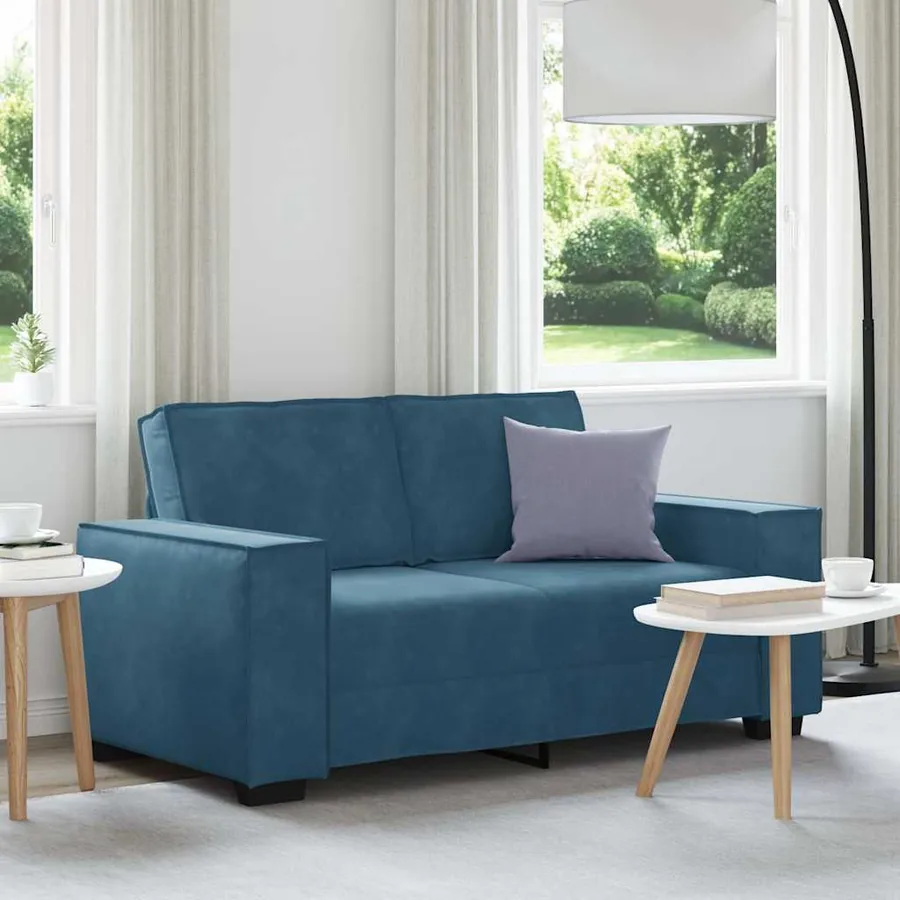 Canapé à 2 places Bleu 160x78x84 cm Velours