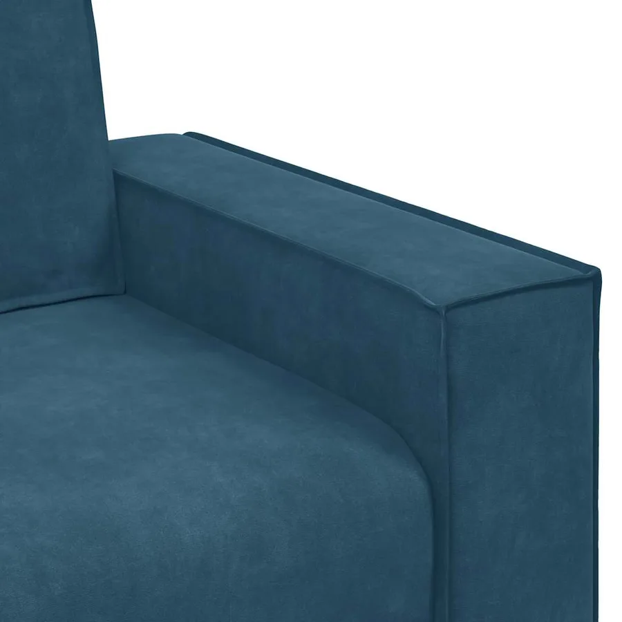 Canapé à 2 places Bleu 160x78x84 cm Velours - 7