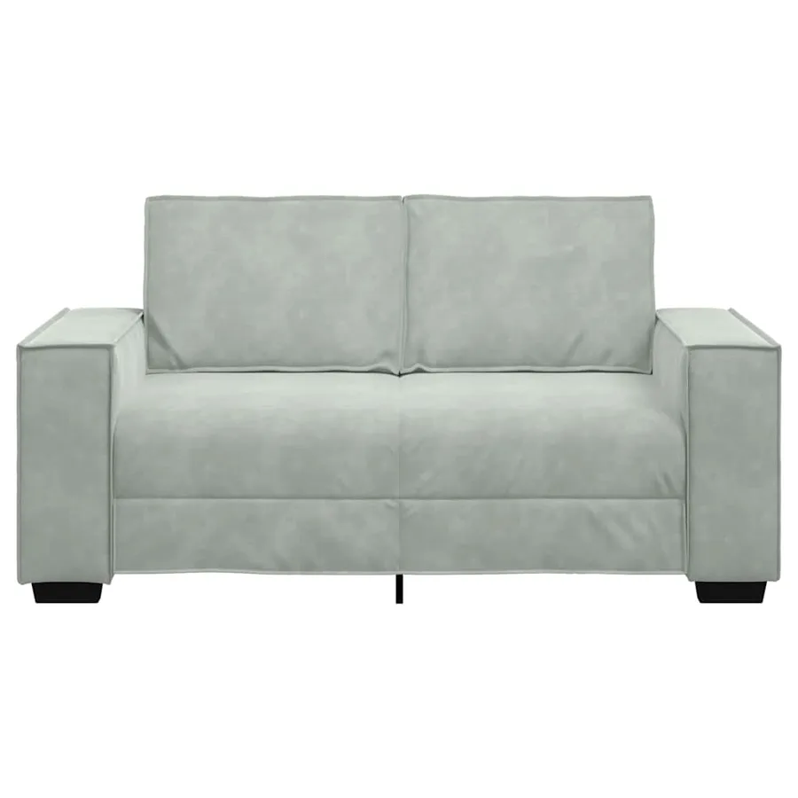 Canapé à 2 places Gris clair 160x78x84 cm Velours - 4