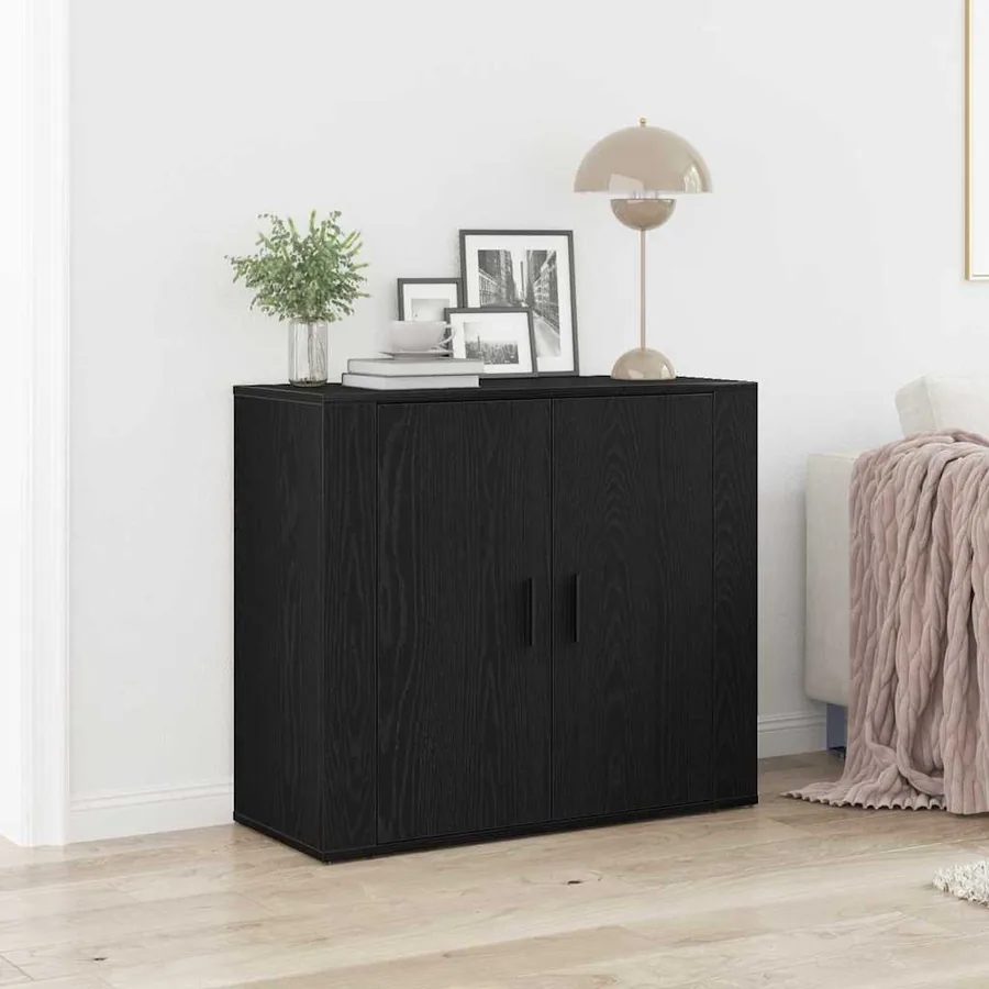 Buffet Chêne noir 80 x 33 x 70 cm Bois d'ingénierie