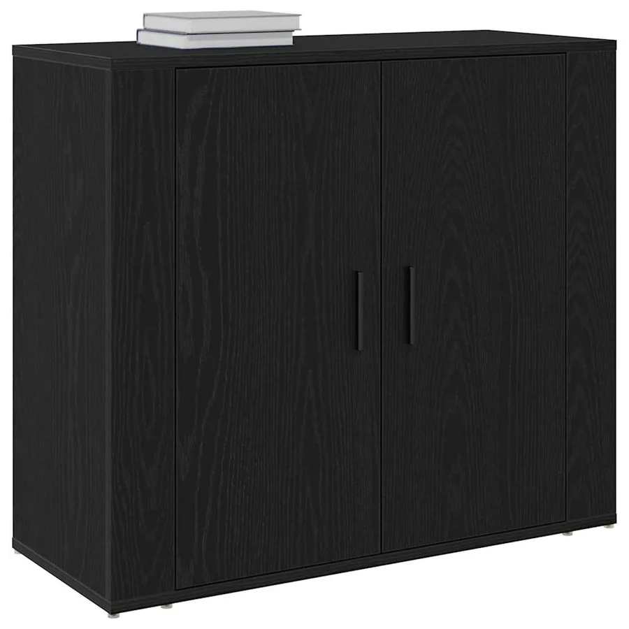Buffet Chêne noir 80 x 33 x 70 cm Bois d'ingénierie - 3