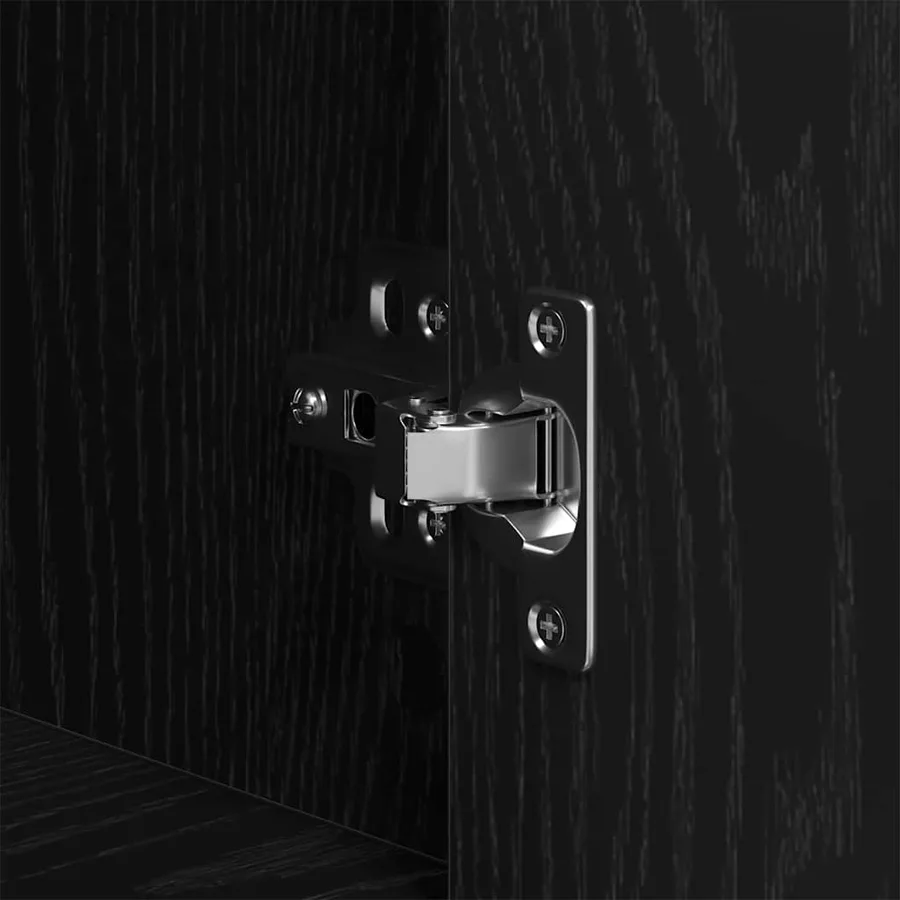 Buffet Chêne noir 80 x 33 x 70 cm Bois d'ingénierie - 8