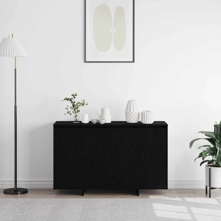Buffet Chêne noir 120 x 41 x 75 cm Bois d'ingénierie - 4
