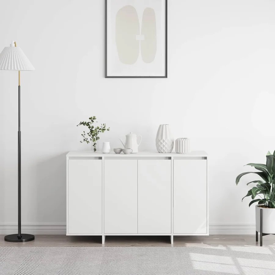 Buffet Blanc 120 x 41 x 75 cm Bois d'ingénierie - 4