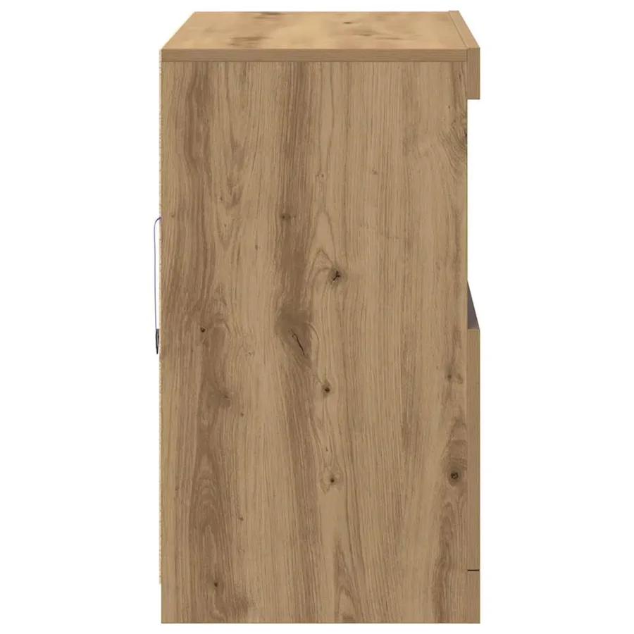 Buffet LED Marron 81 x 37 x 66,5 cm Bois d'ingénierie - 7
