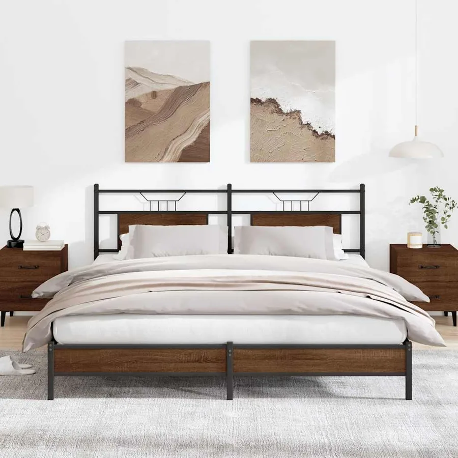 Cadre de lit sans matelas chêne marron 160x200 cm - 5