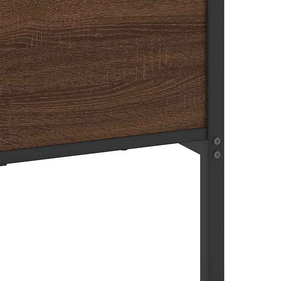 Cadre de lit en métal sans matelas chêne marron 200x200 cm - 10
