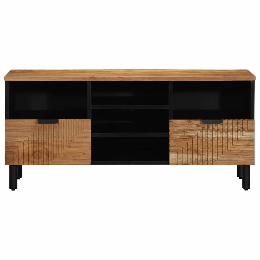 Meuble TV Marron 100 x 33,5 x 46 cm Bois de mangue massif - 4