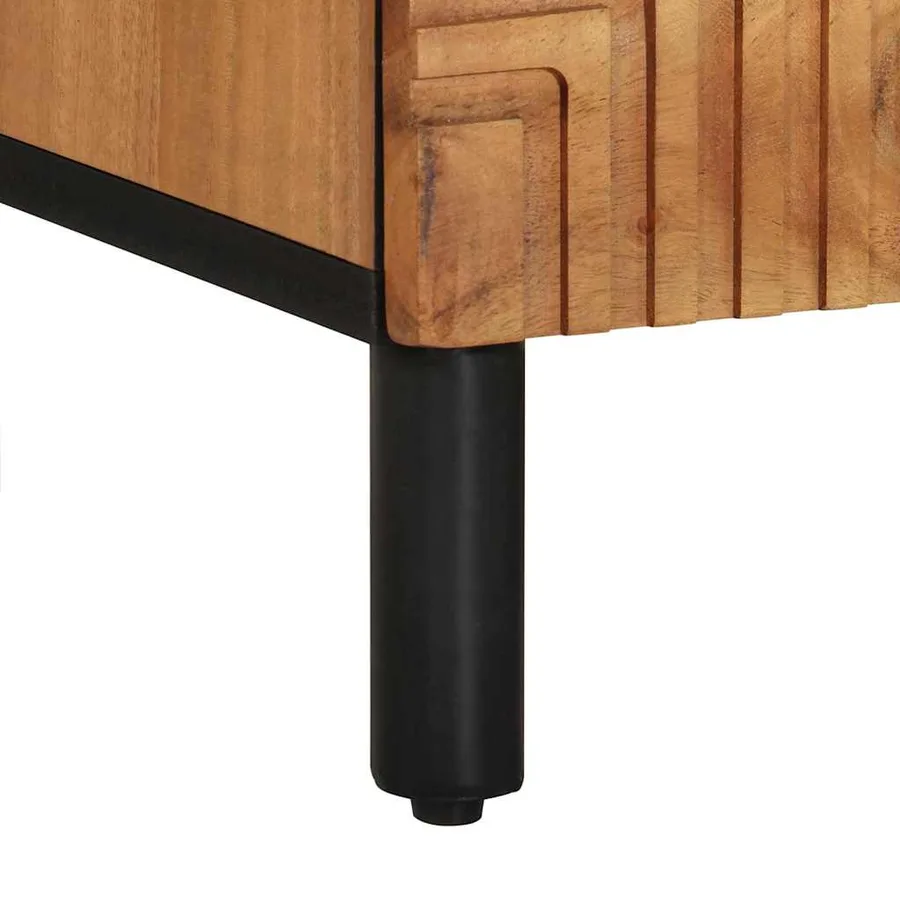 Meuble TV Marron 100 x 33,5 x 46 cm Bois de mangue massif - 8