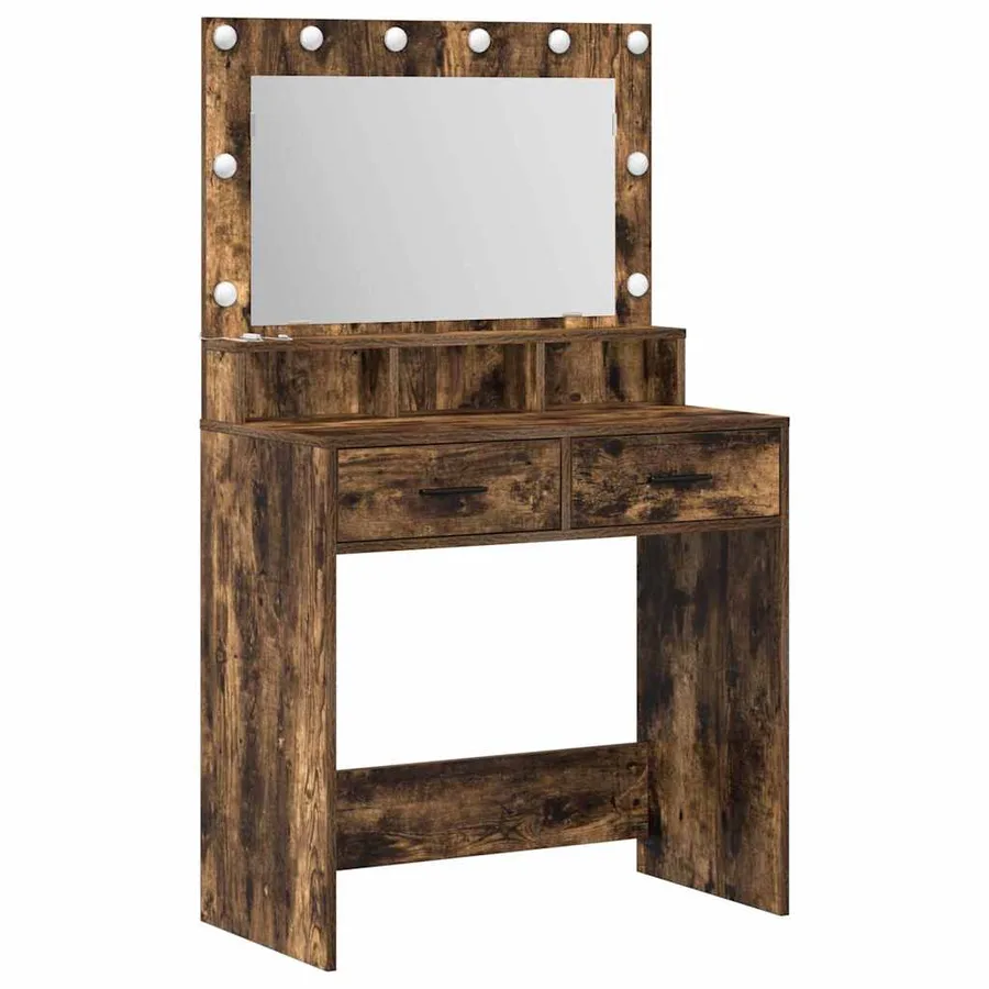 Table de Toilette Chêne fumé 79 x 41 x 135 cm Bois d'ingénierie - 2