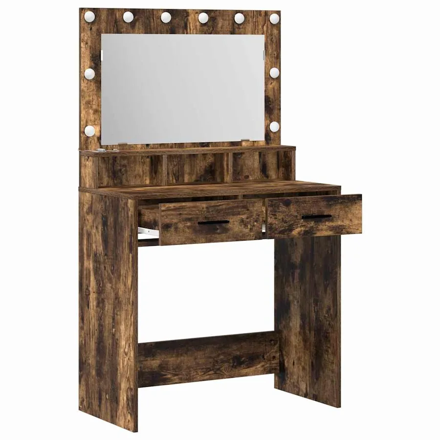 Table de Toilette Chêne fumé 79 x 41 x 135 cm Bois d'ingénierie - 4