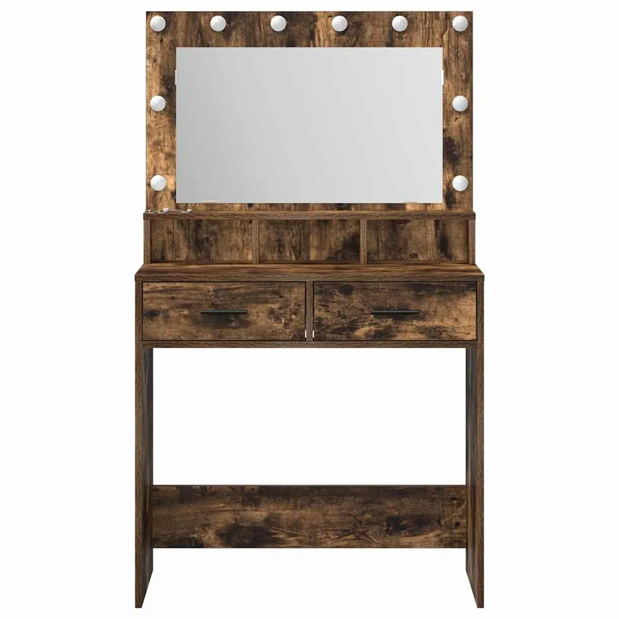 Table de Toilette Chêne fumé 79 x 41 x 135 cm Bois d'ingénierie - 5
