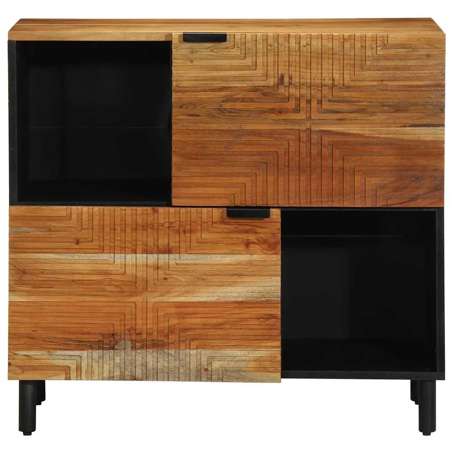 Buffet avec porte Marron 80 x 33 x 75 cm Bois de mangue massif - 3