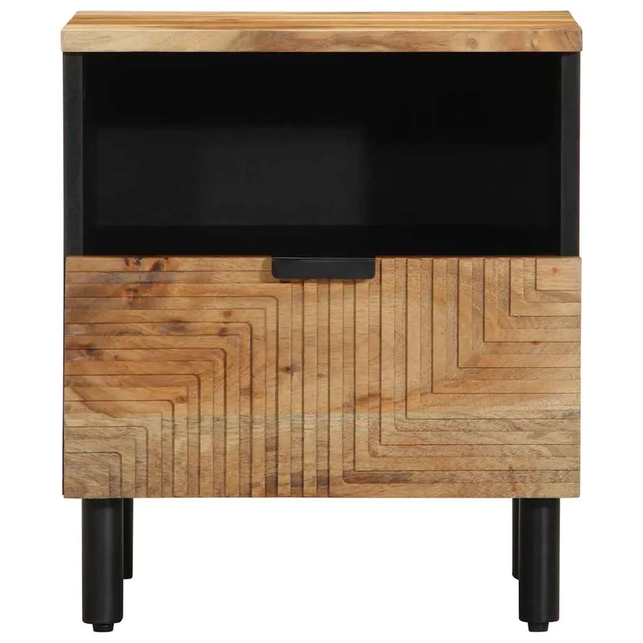 Table de chevet 40x33x46 cm en bois massif d'acacia - 3