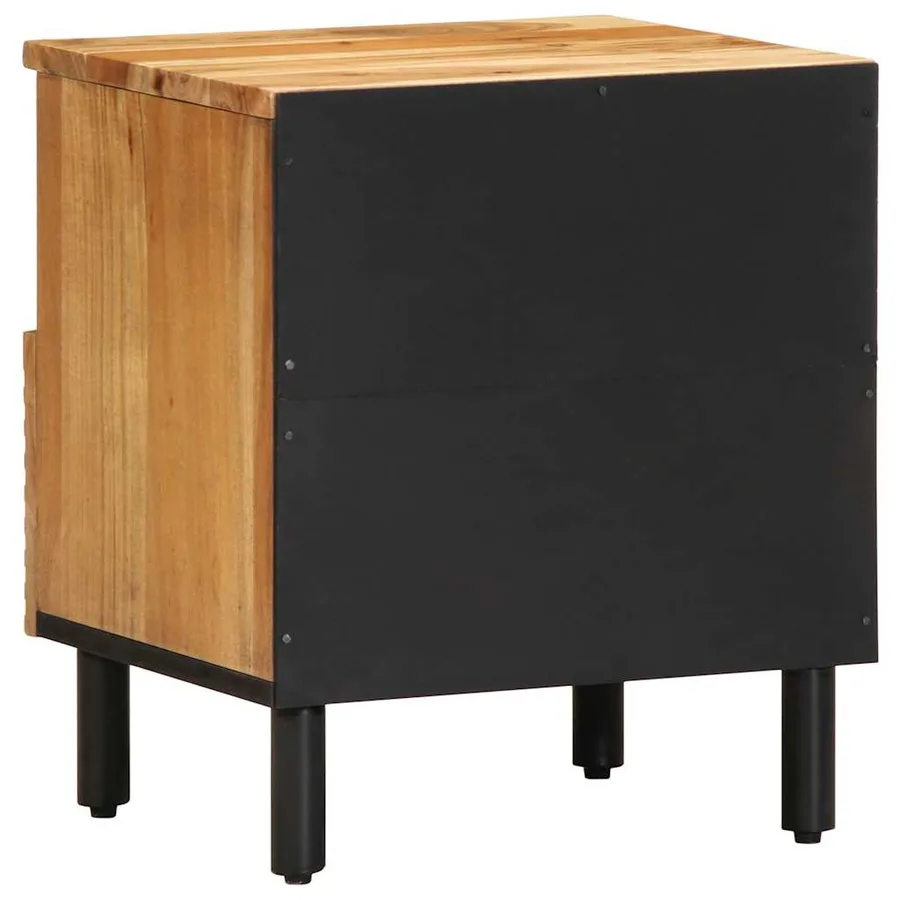 Table de chevet 40x33x46 cm en bois massif d'acacia - 5