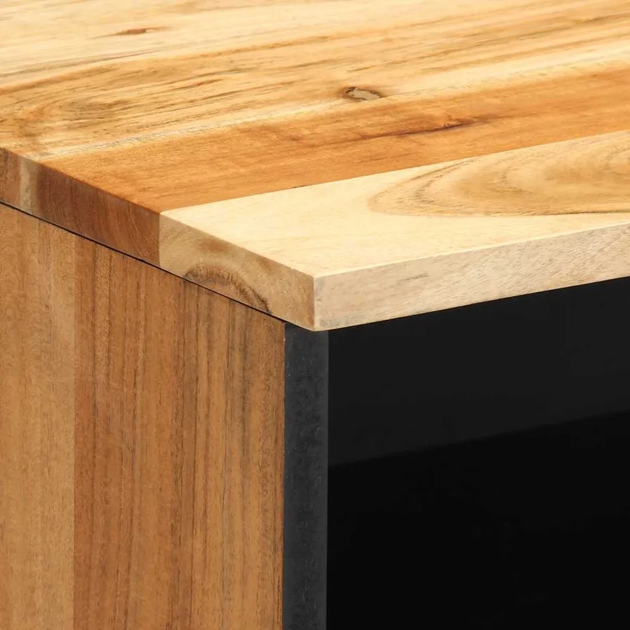 Table de chevet 40x33x46 cm en bois massif d'acacia - 7