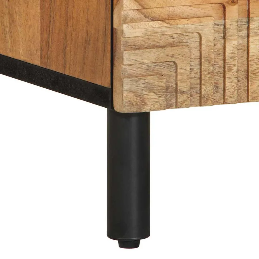 Table de chevet 40x33x46 cm en bois massif d'acacia - 9