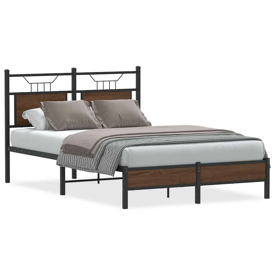 Cadre de lit sans matelas chêne marron 120x200 cm - 2