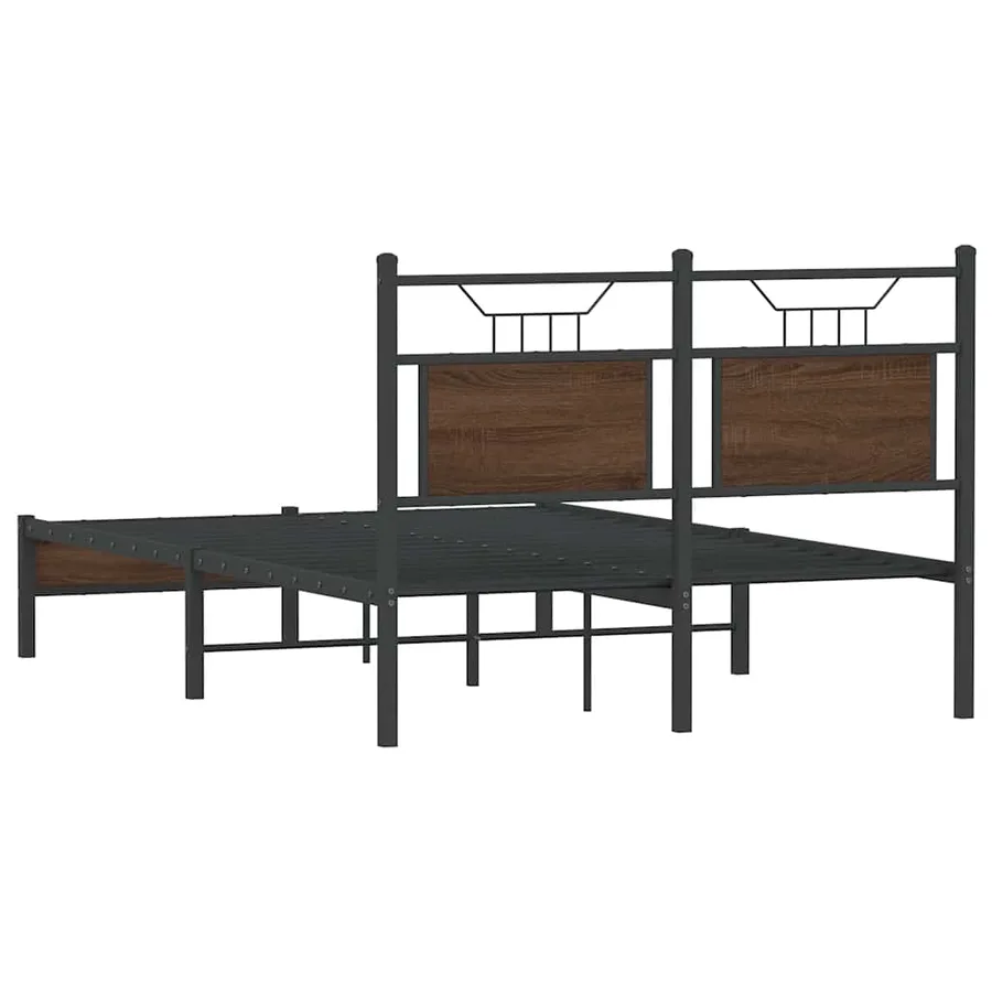 Cadre de lit sans matelas chêne marron 120x200 cm - 8