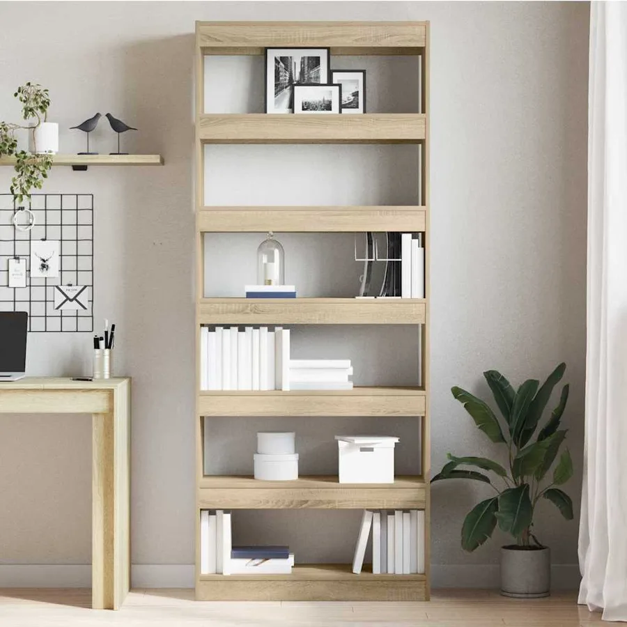 Bibliothèque Chêne Sonoma 80 x 30 x 198 cm Bois d'ingénierie - 4