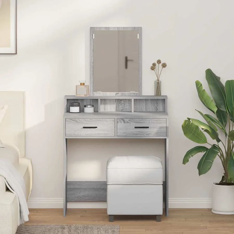 Table de Toilette avec tiroir Gris Sonoma 79 x 41 x 140 cm