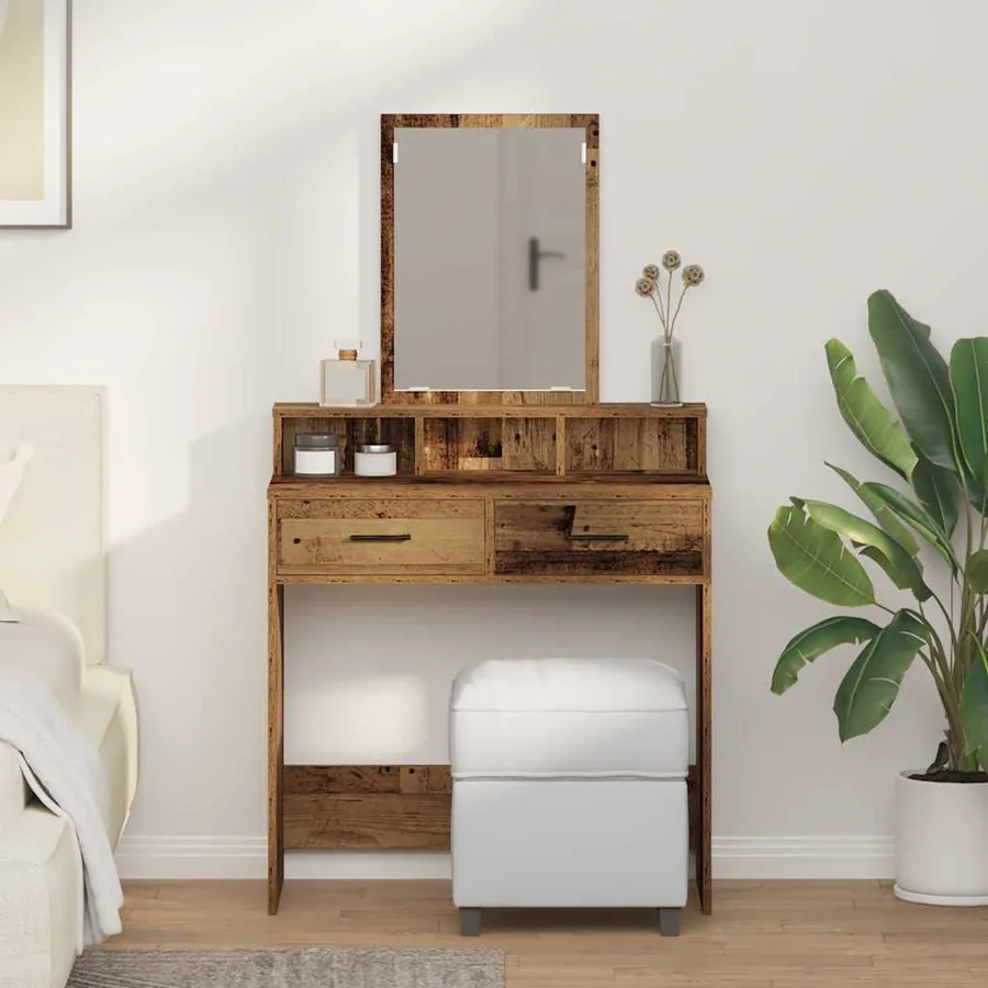 Table de Toilette avec tiroir Bois ancien 79 x 41 x 140 cm