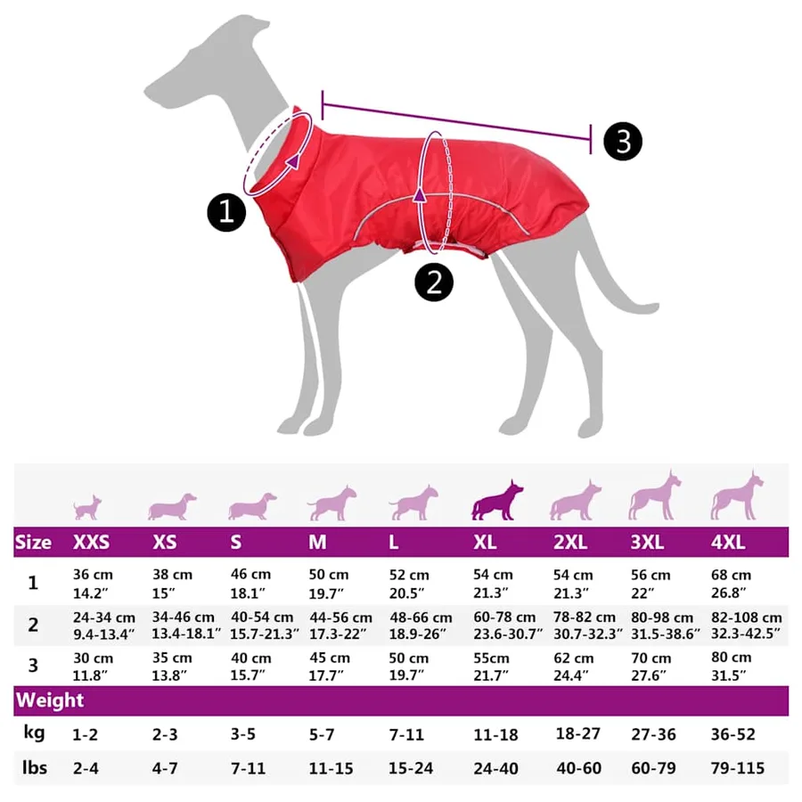 Imperméable pour chien avec bandes réfléchissantes en polyester rouge taille XL - 13