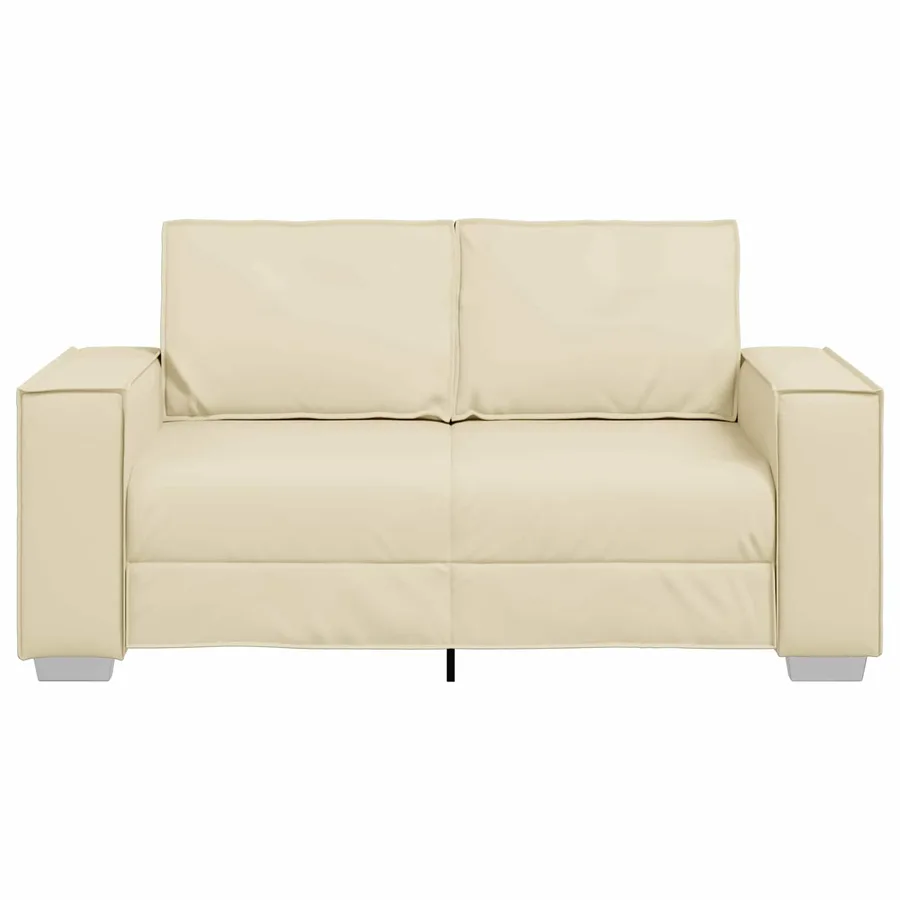 Canapé deux places Crème 160 cm Simili cuir - 4