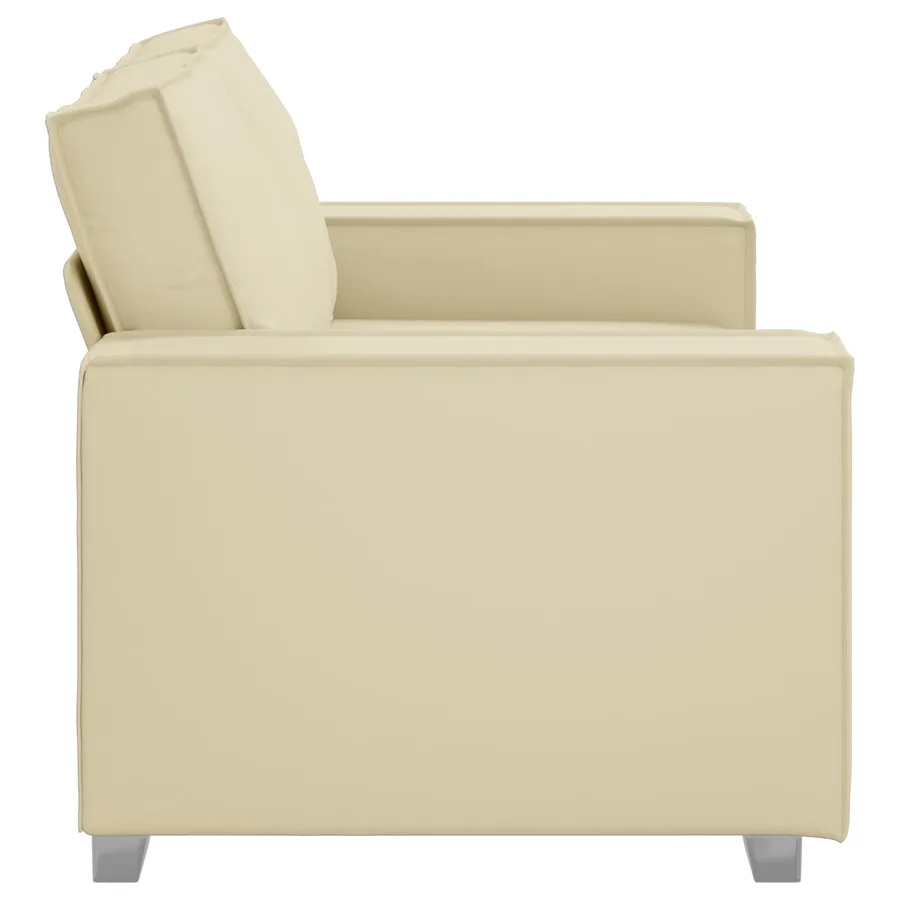 Canapé deux places Crème 160 cm Simili cuir - 5
