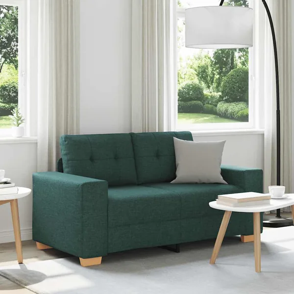 Canapé deux places vert foncé 160 x 77 x 82 cm en tissu