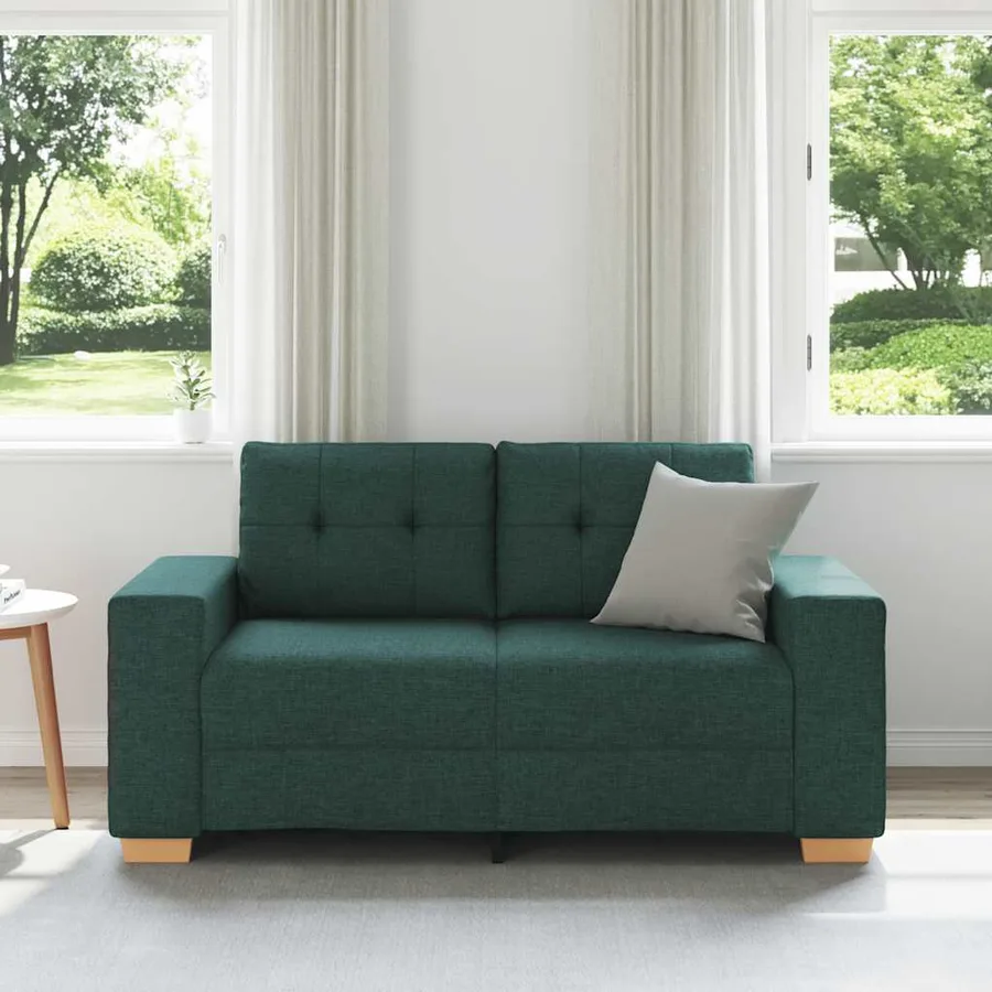 Canapé deux places vert foncé 160 x 77 x 82 cm en tissu - 3