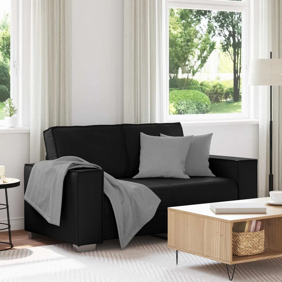 Canapé deux places Noir 160 cm Simili cuir