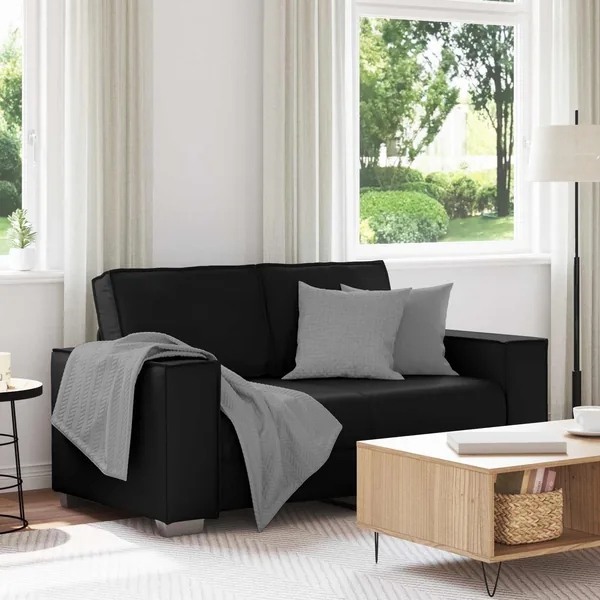 Canapé deux places Noir 160 cm Simili cuir