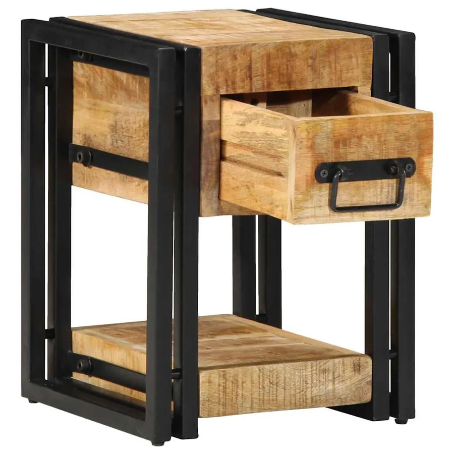 Cabinet de chevet 2 pcs 30 x 30 x 40 cm Bois de mangue massif - 2
