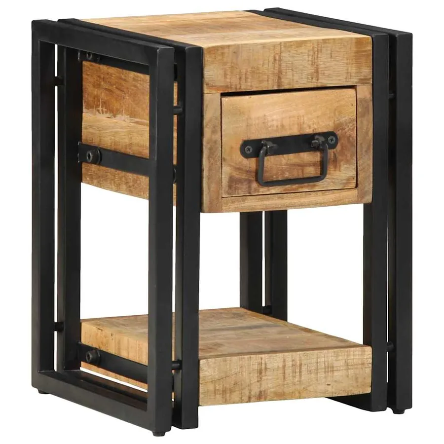 Cabinet de chevet 2 pcs 30 x 30 x 40 cm Bois de mangue massif - 4