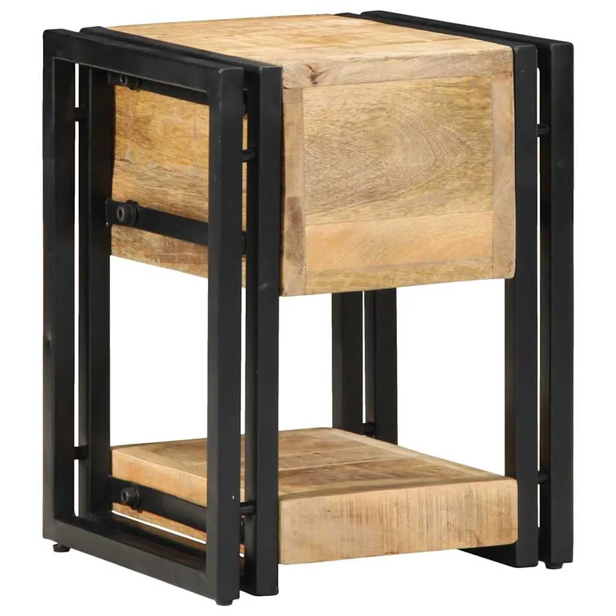 Cabinet de chevet 2 pcs 30 x 30 x 40 cm Bois de mangue massif - 6