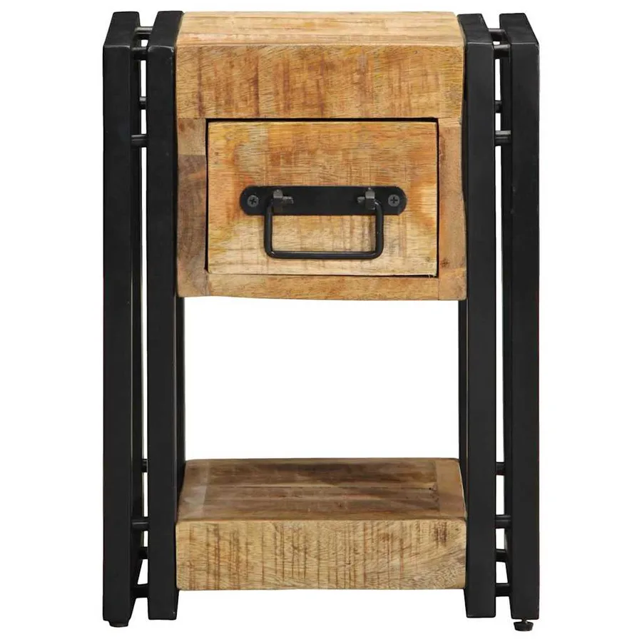 Cabinet de chevet 2 pcs 30 x 30 x 40 cm Bois de mangue massif - 7