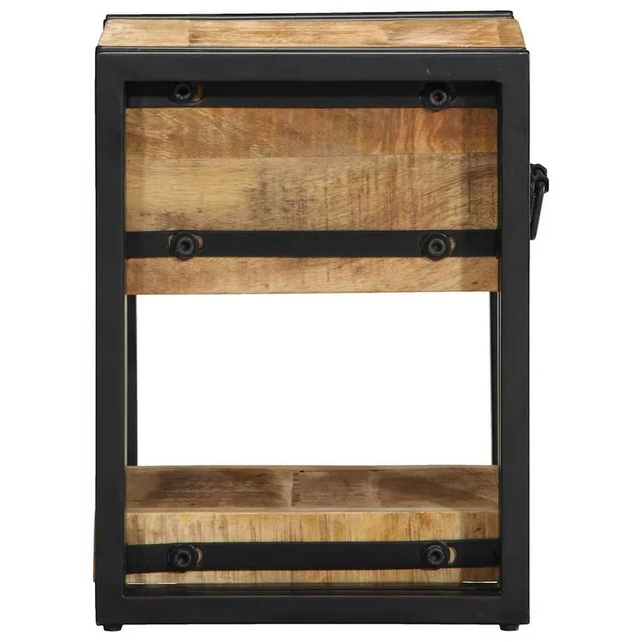 Cabinet de chevet 2 pcs 30 x 30 x 40 cm Bois de mangue massif - 8