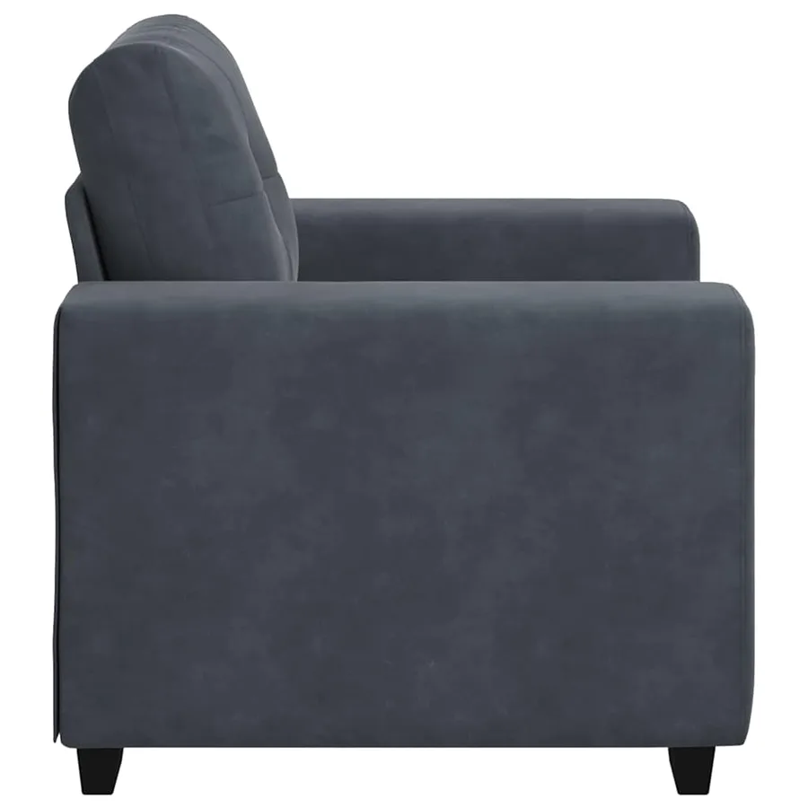 Fauteuil gris foncé 100x78x80 cm velours - 5