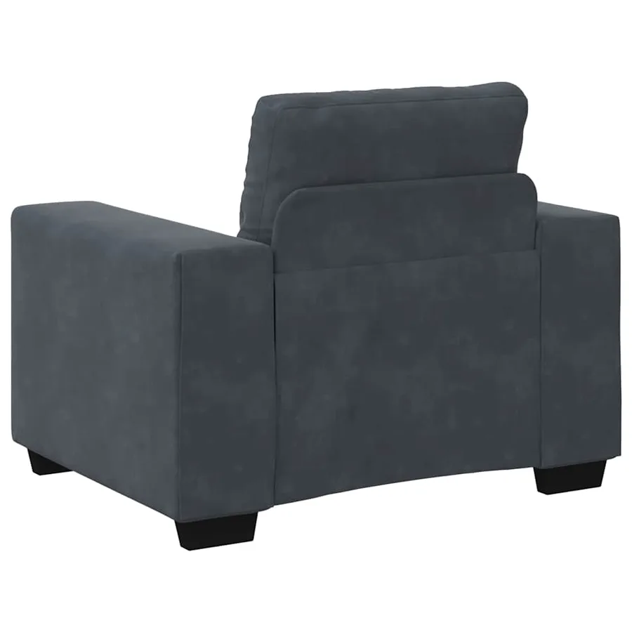 Fauteuil gris foncé 100x78x80 cm velours - 6