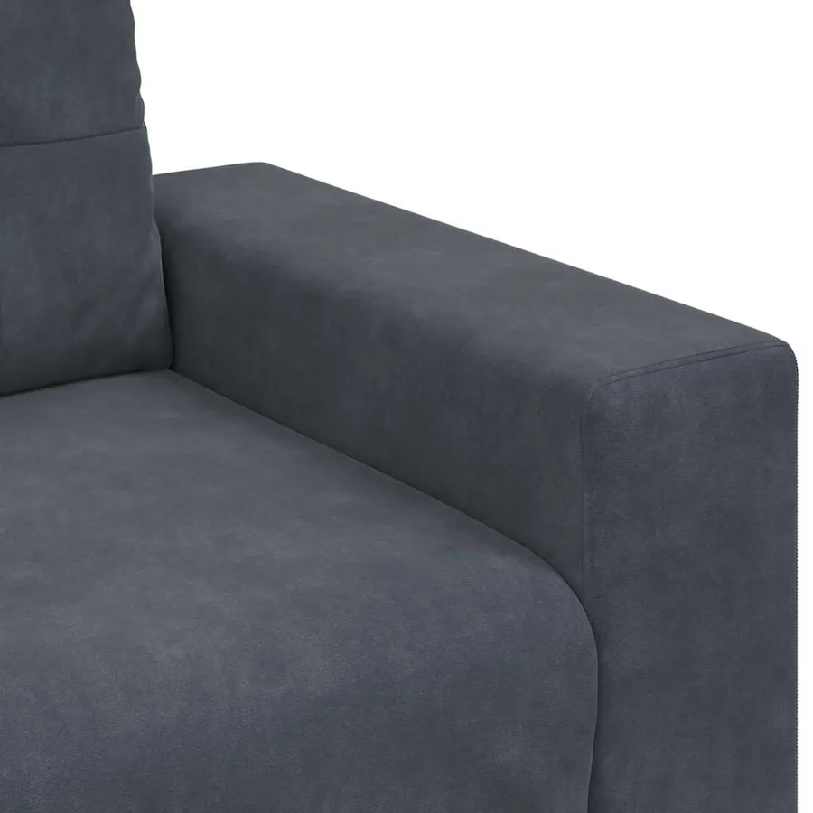 Fauteuil gris foncé 100x78x80 cm velours - 7