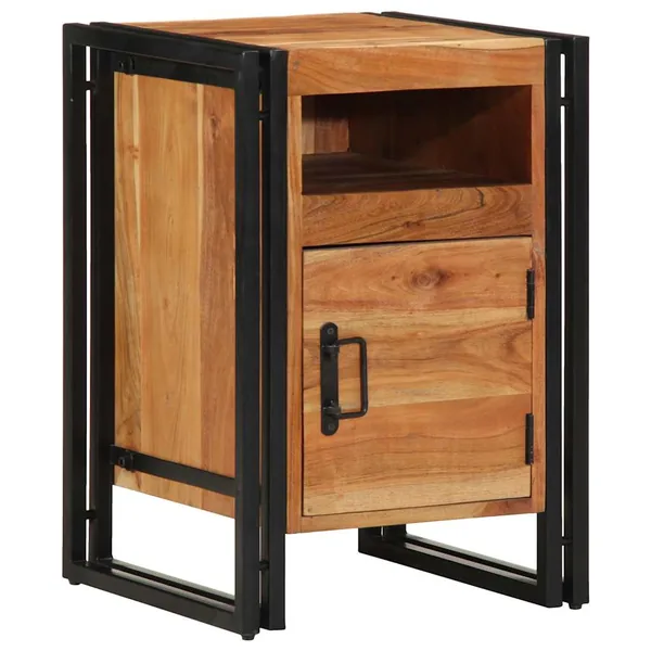 Table de chevet 40x40x59 cm en bois massif d'acacia
