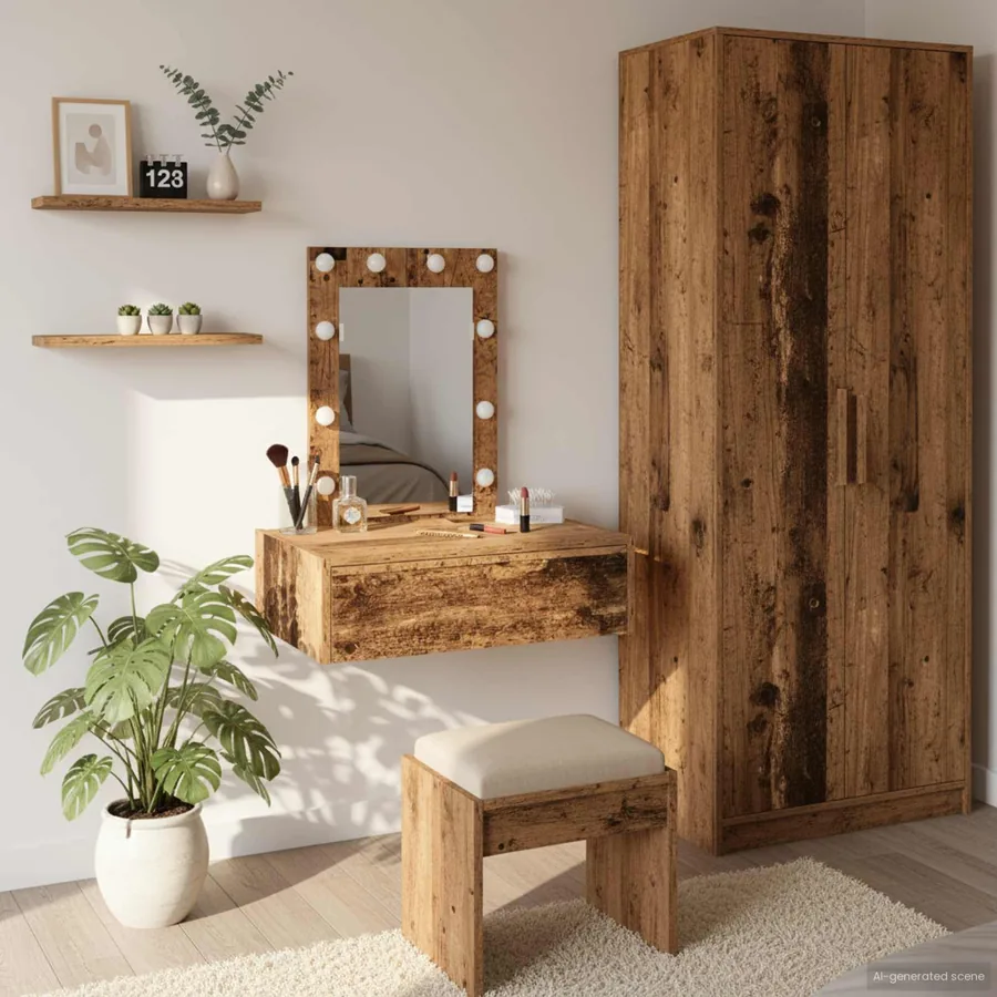 Table de Toilette Marron 60 x 40 x 70 cm Bois d'ingénierie